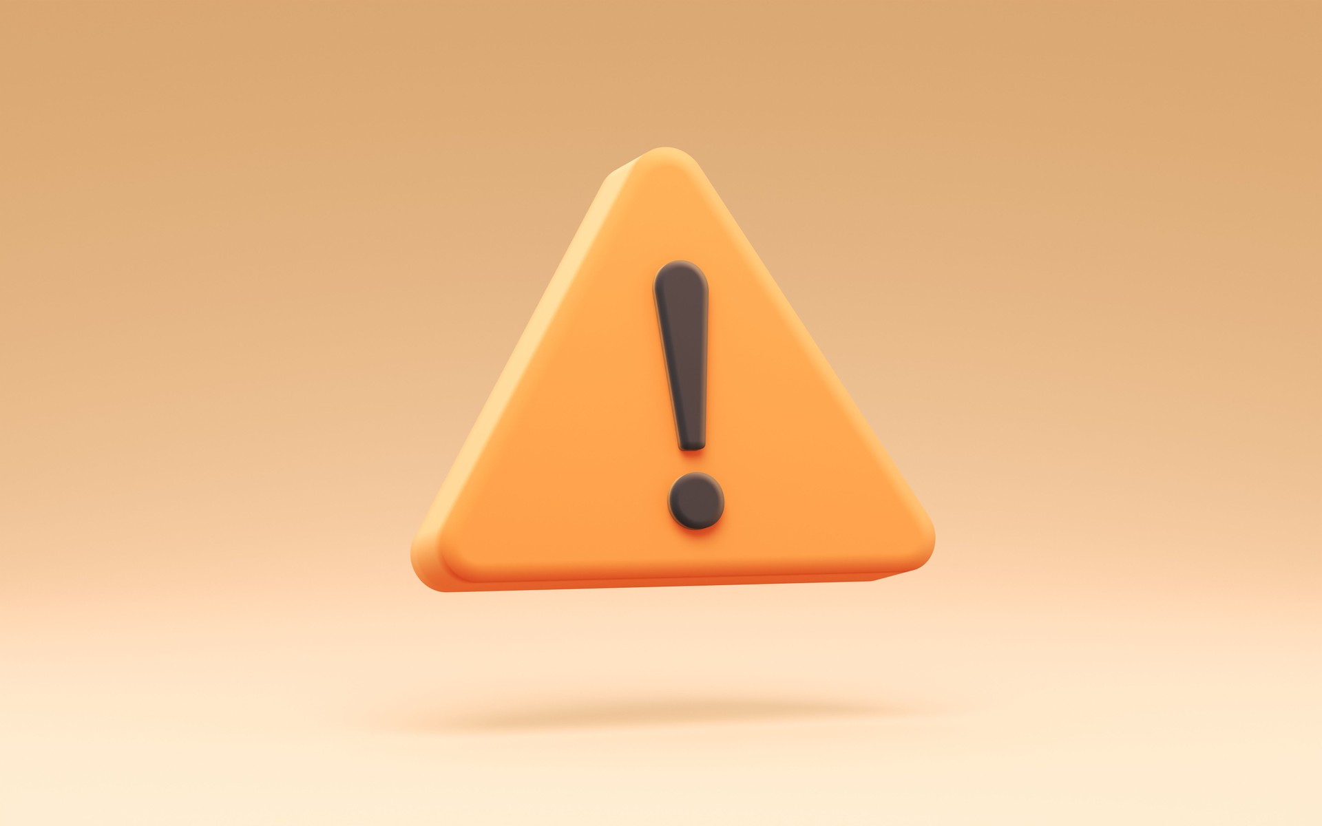 Red and White Hazard Warning Sign on Pastel Yellow Background